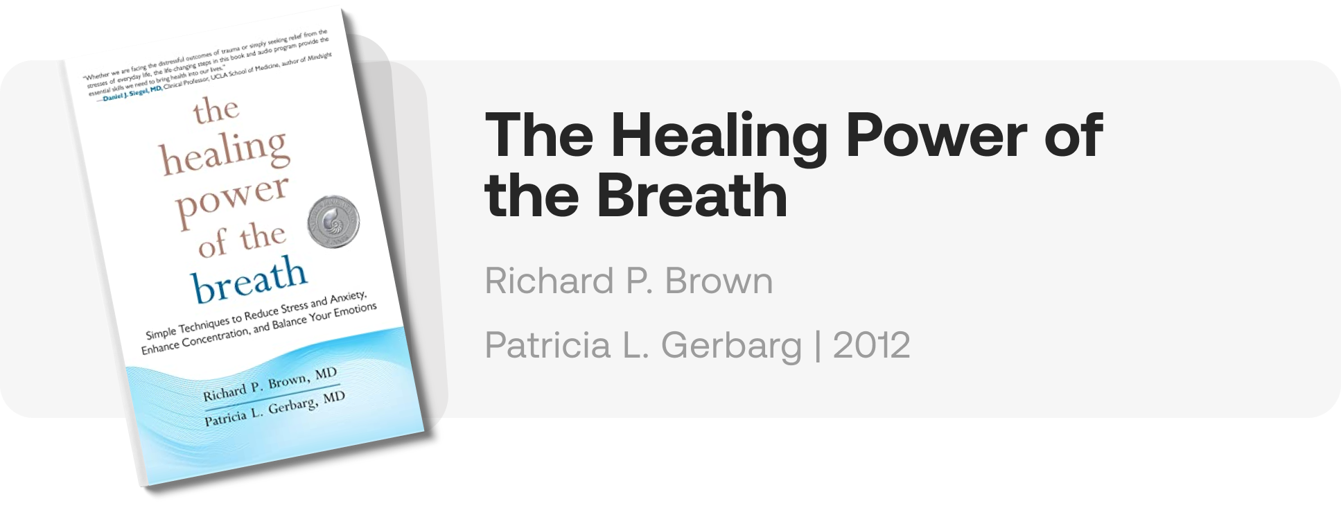 The Healing Power of the Breath Book Cover Richard Brown Patricia Gerbarg