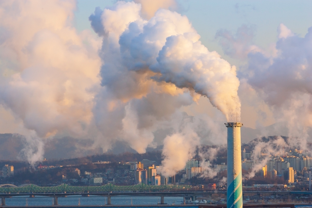 Power,Plant,Chimney,,Steam,And,Smoke