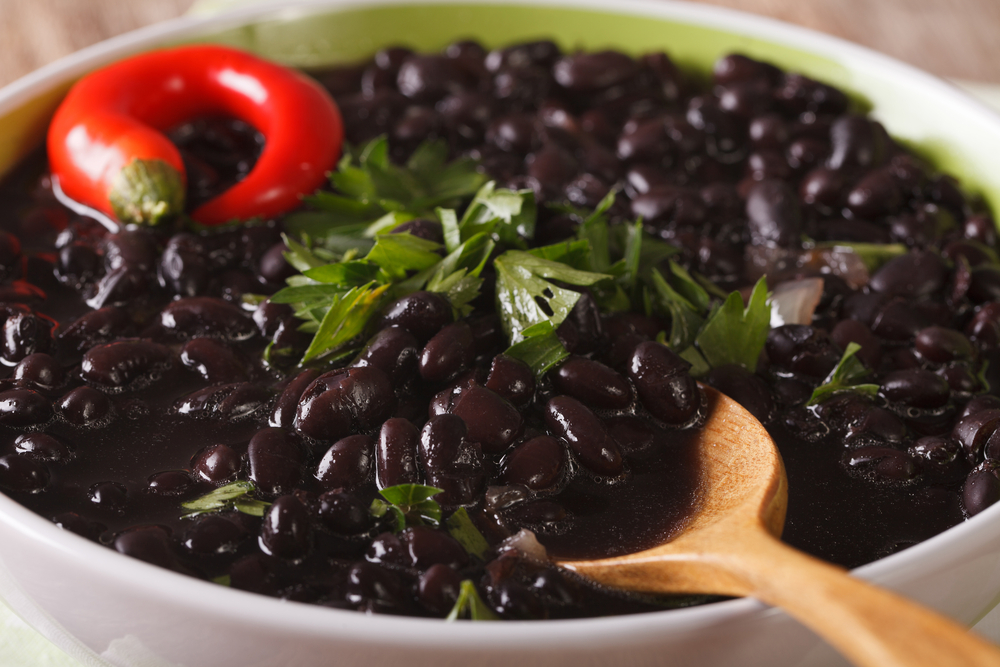 Black,Bean,Soup,With,Chilli,Pepper,In,A,Bowl,Macro.